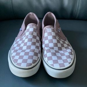 purple checkered vans